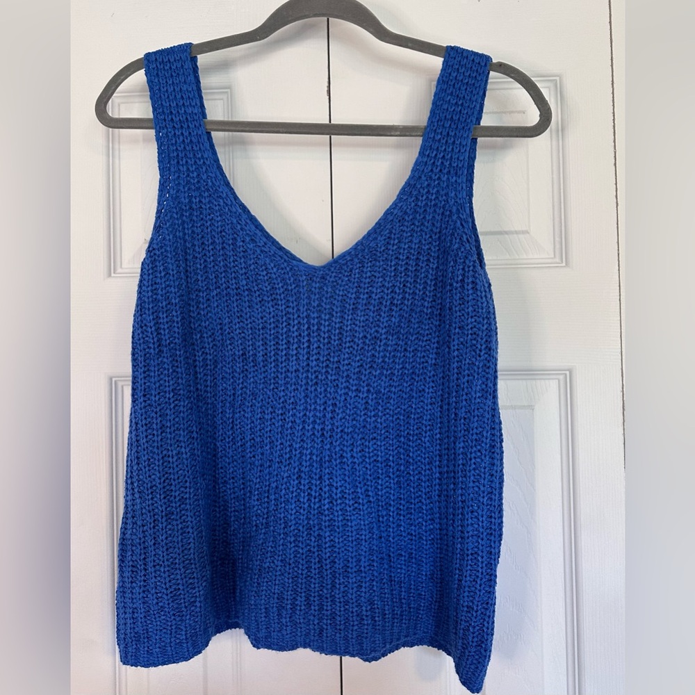 York and Hudson Royal Blue Crochet Tank Top